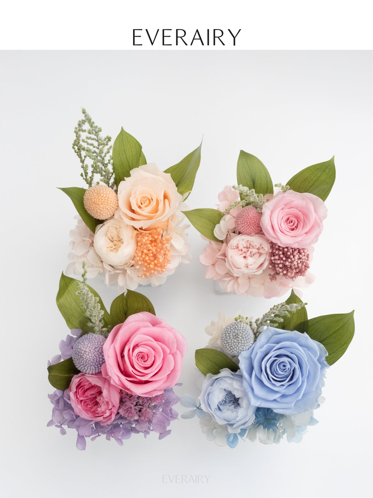 Rose Duet - Preserved Flower Arrangement - Blue