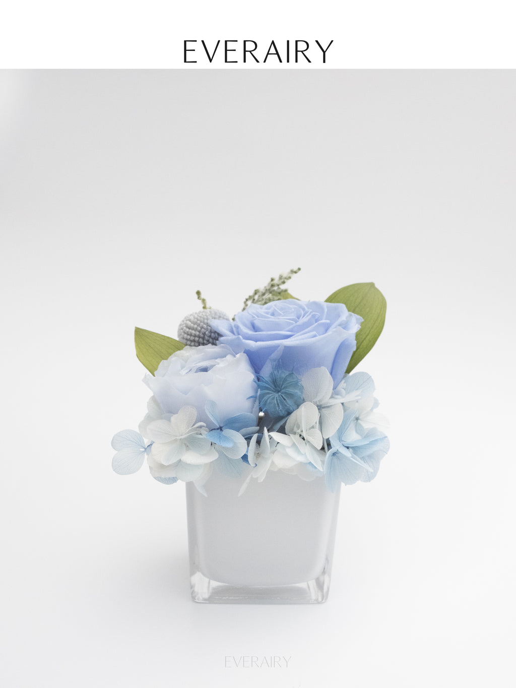 Rose Duet - Preserved Flower Arrangement - Blue