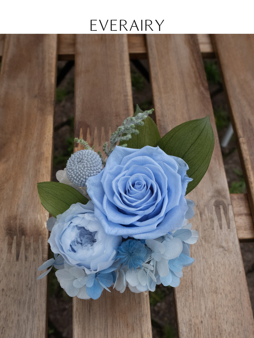Rose Duet - Preserved Flower Arrangement - Blue