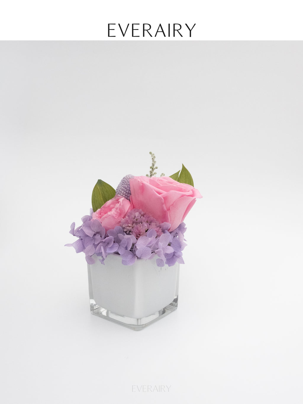 Rose Duet - Preserved Flower Arrangement - Sweet Pink