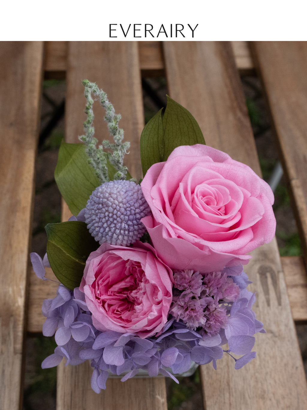 Rose Duet - Preserved Flower Arrangement - Sweet Pink