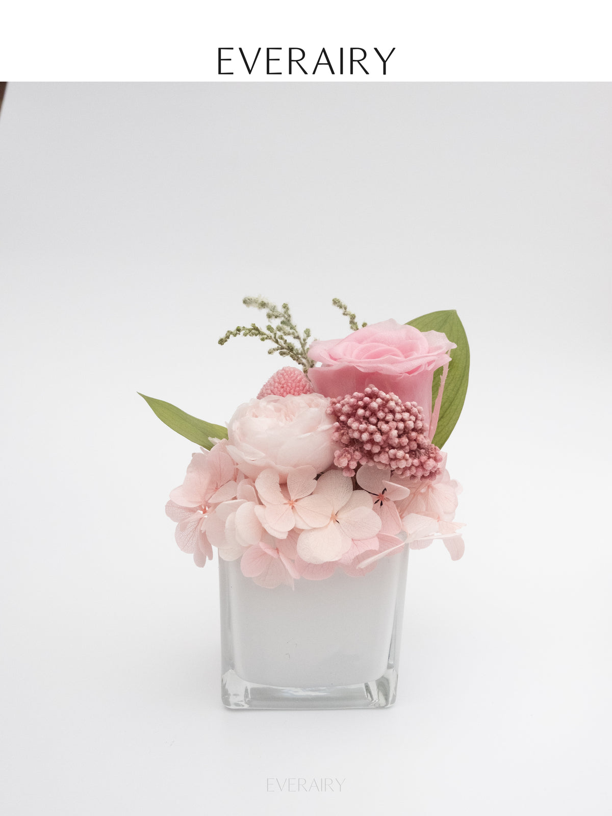 Rose Duet - Preserved Flower Arrangement - Pink