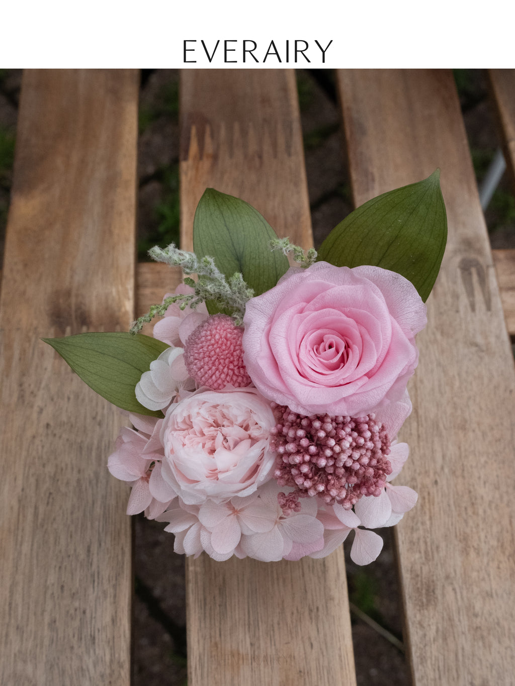 Rose Duet - Preserved Flower Arrangement - Pink