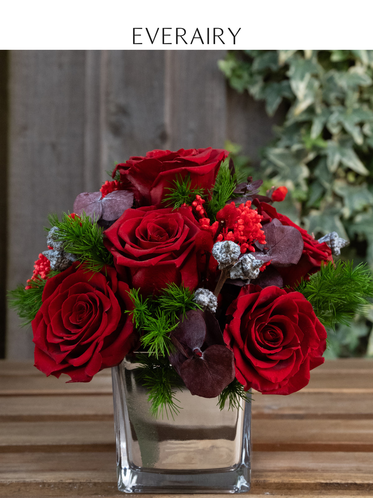 Crimson Solstice - Preserved Flower Arrangement