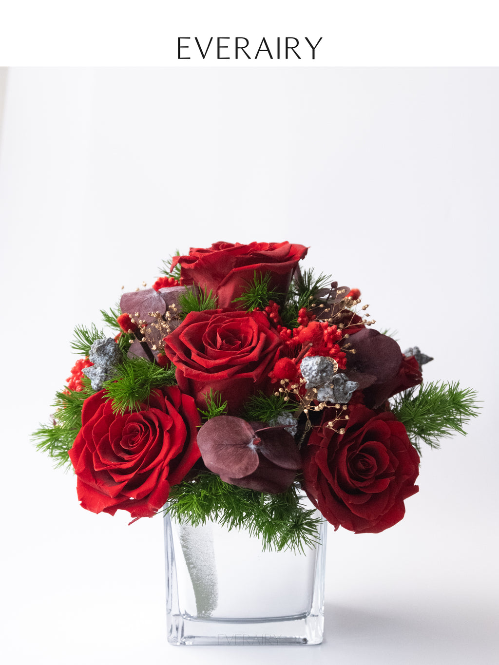 Crimson Solstice - Preserved Flower Arrangement