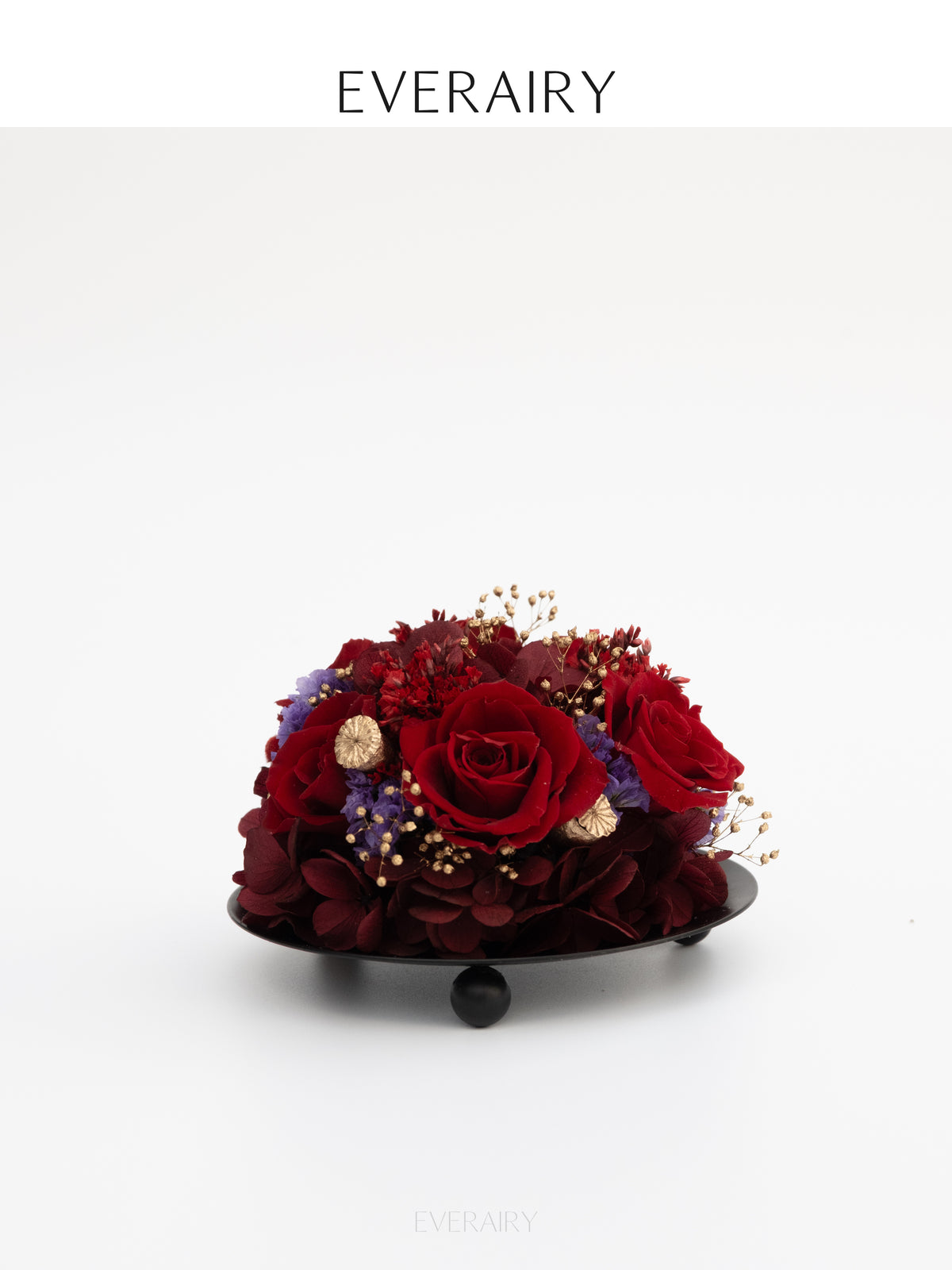 Garnet Dish - Preserved Flower Arrangement