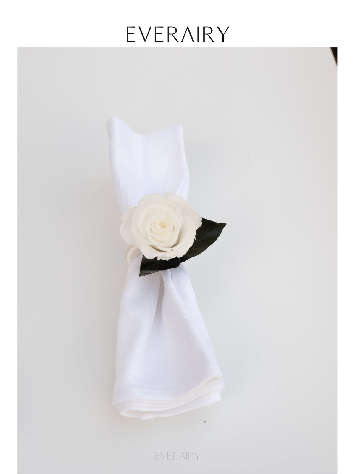 White Rose Place - Preserved Flower Napkin Ring