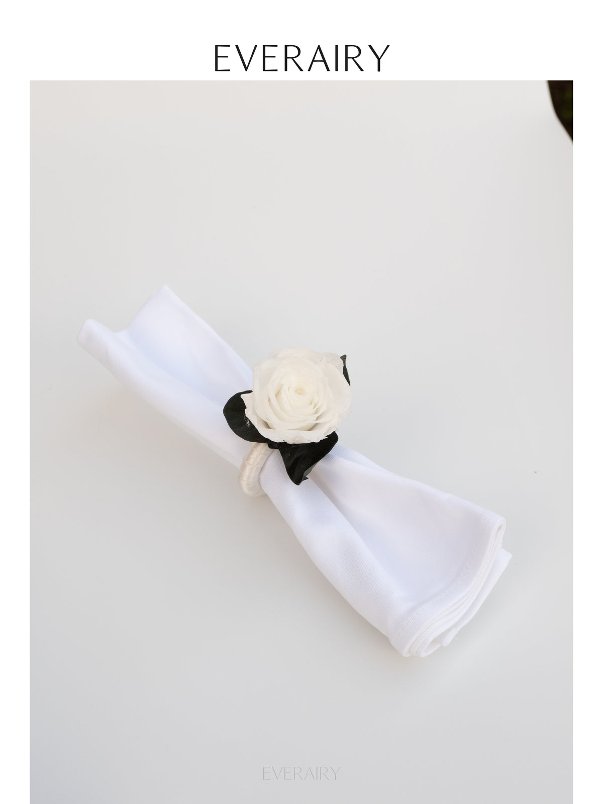 White Rose Place - Preserved Flower Napkin Ring