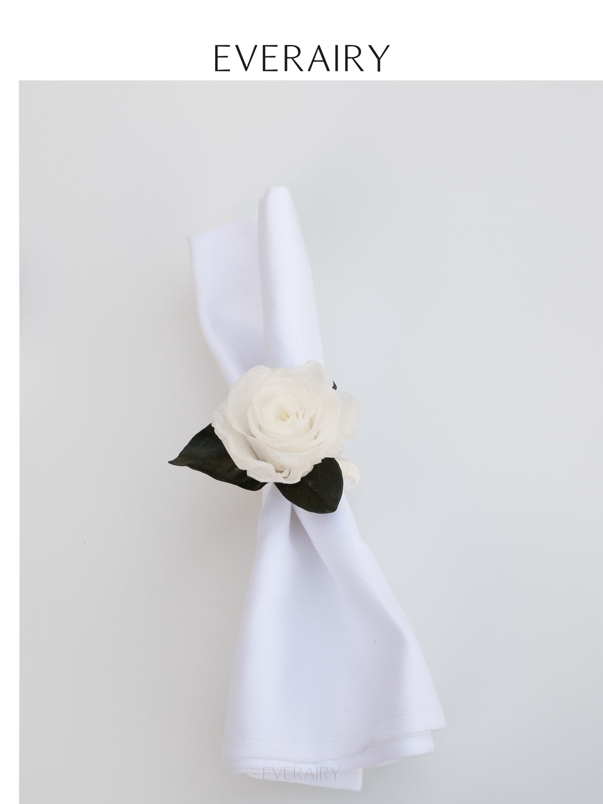 White Rose Place - Preserved Flower Napkin Ring