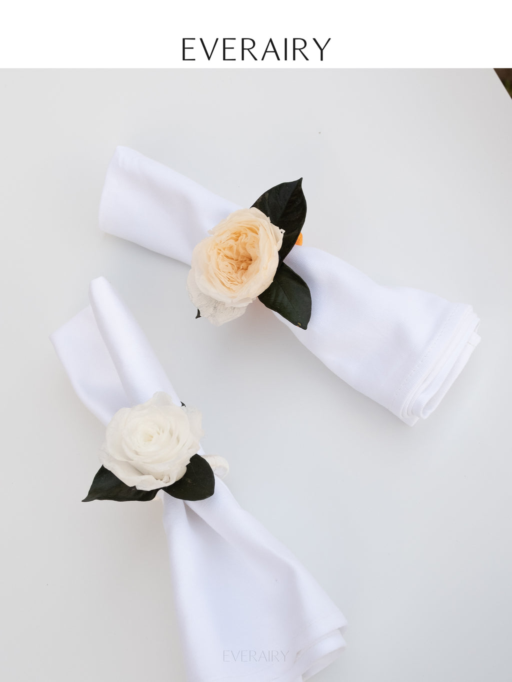 White Rose Place - Preserved Flower Napkin Ring