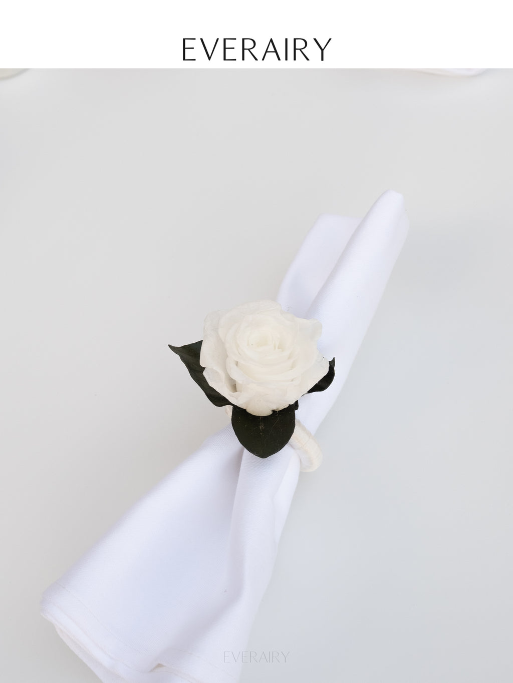 White Rose Place - Preserved Flower Napkin Ring