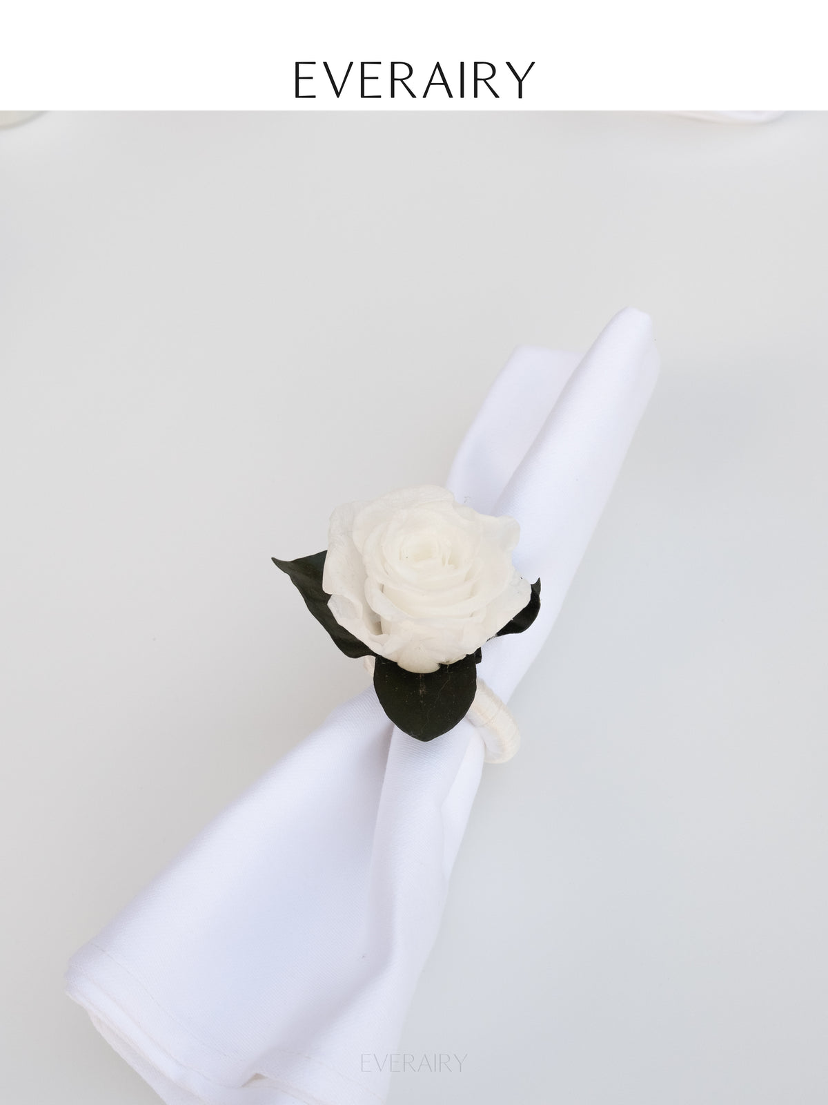 White Rose Place - Preserved Flower Napkin Ring
